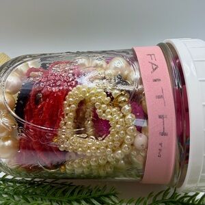 Colorful Bead Collection in Jewelry Jar